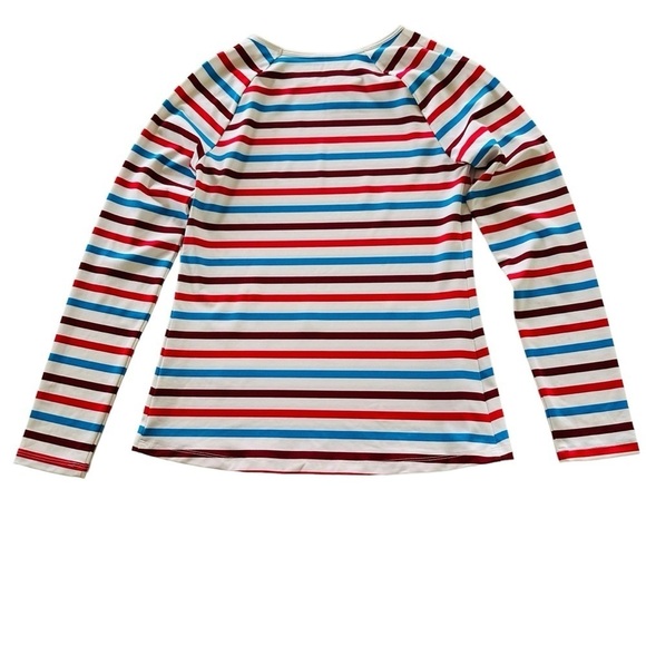 SPANX OCEAN STRIPES HIBISCUS RASH GUARD SWIM SHIRT SIZE SMALL - Picture 4 of 9